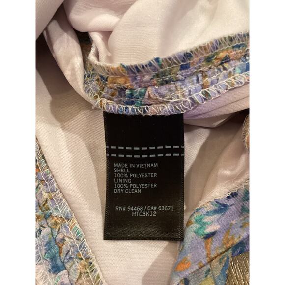 Laundry by Shelli Segal Rushed Bodycon Sleeveless Mini Dress Floral 14 NWT - Picture 9 of 10